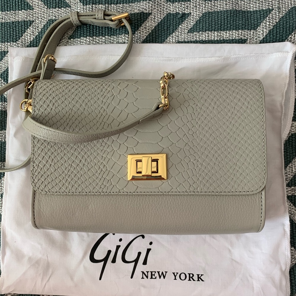 Gigi New York catherine embossed python leather